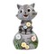 Roman 7.5 Inch Cat On Stone Figurine Summer Figurine , Summer Decor Kitten Spring Summer Flowers